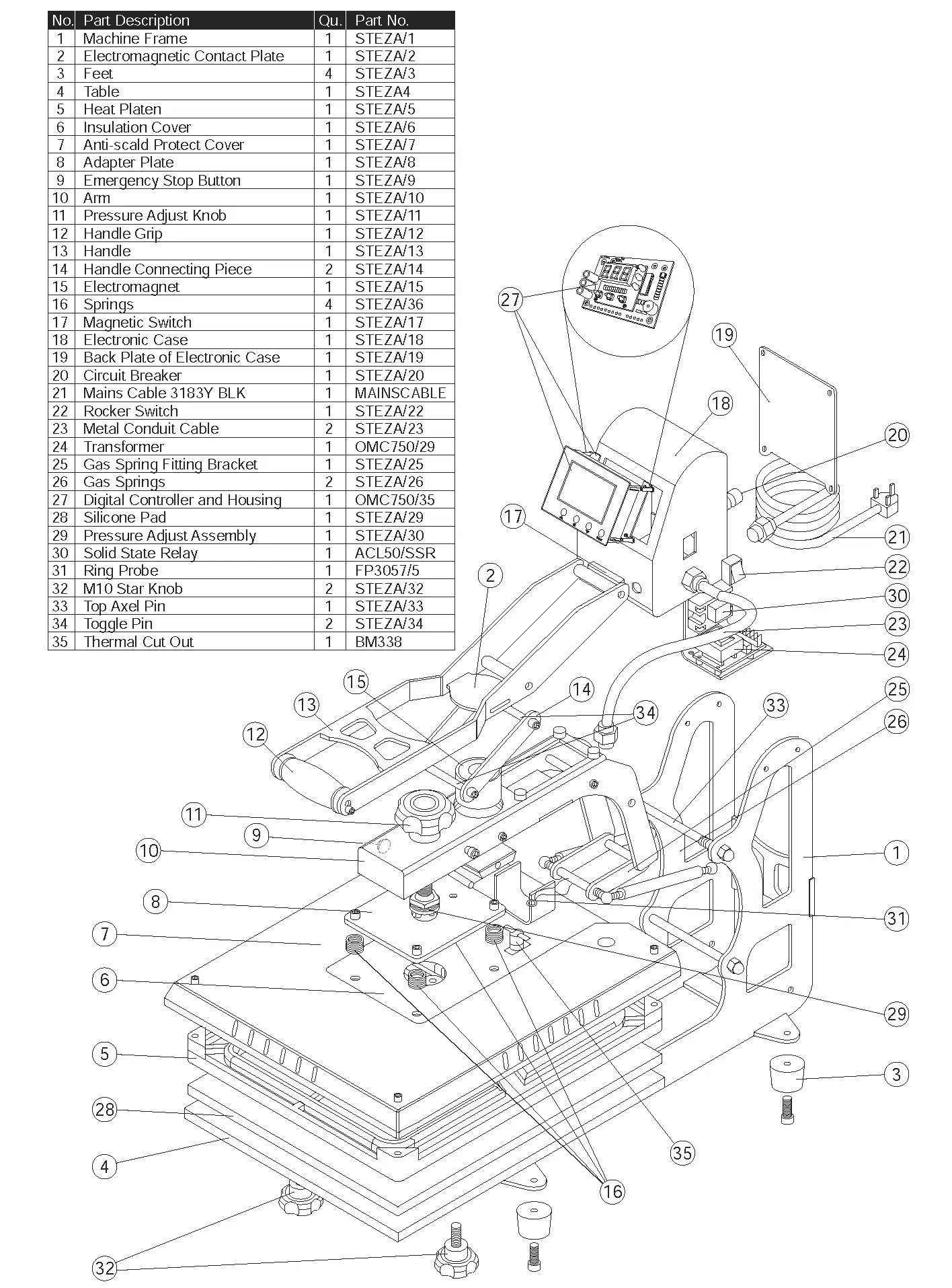 Exploded Diagram and Parts List