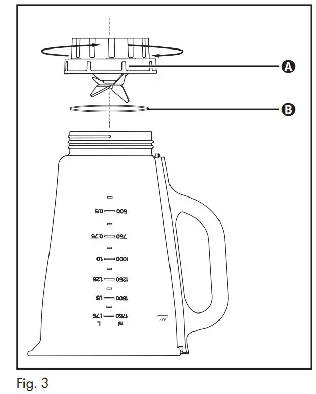 SILVERCREST SSTME 600 B1 Stand Mixer Blender Instruction Manual - Fig 3