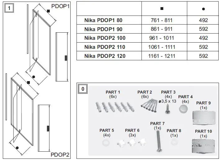 RAVAK-PDOP1-Pivot-Shower-Door-FIG-1