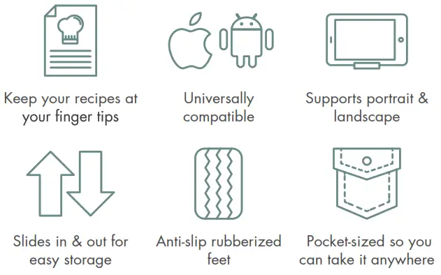 SousChef 5 Culinary Accessories in One - TABLET STAND2