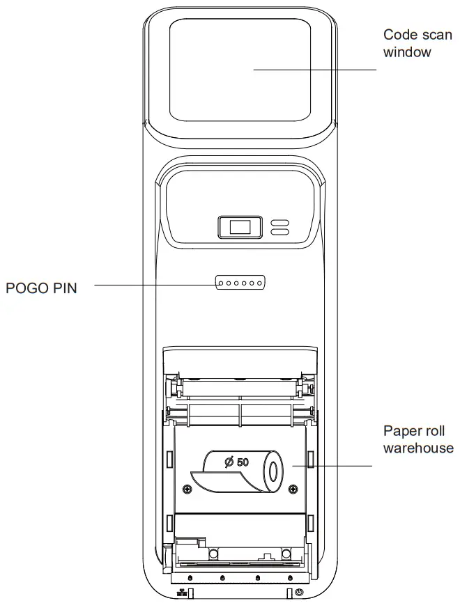 bbpos LVH326 Android POS Terminal - Front View
