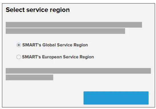 Changing the service region