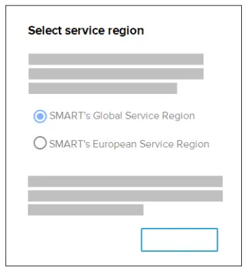 Changing the service region