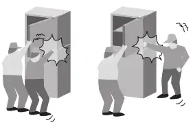 Panasonic Refrigerator - closing the doors