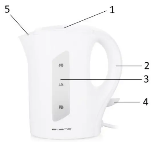 emerio WK-121616 Electric Water Kettle - PARTS DESCRIPTION