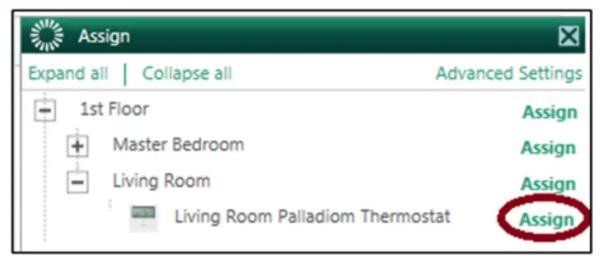LG VRF – Lutron Palladiom Thermostat - Assign