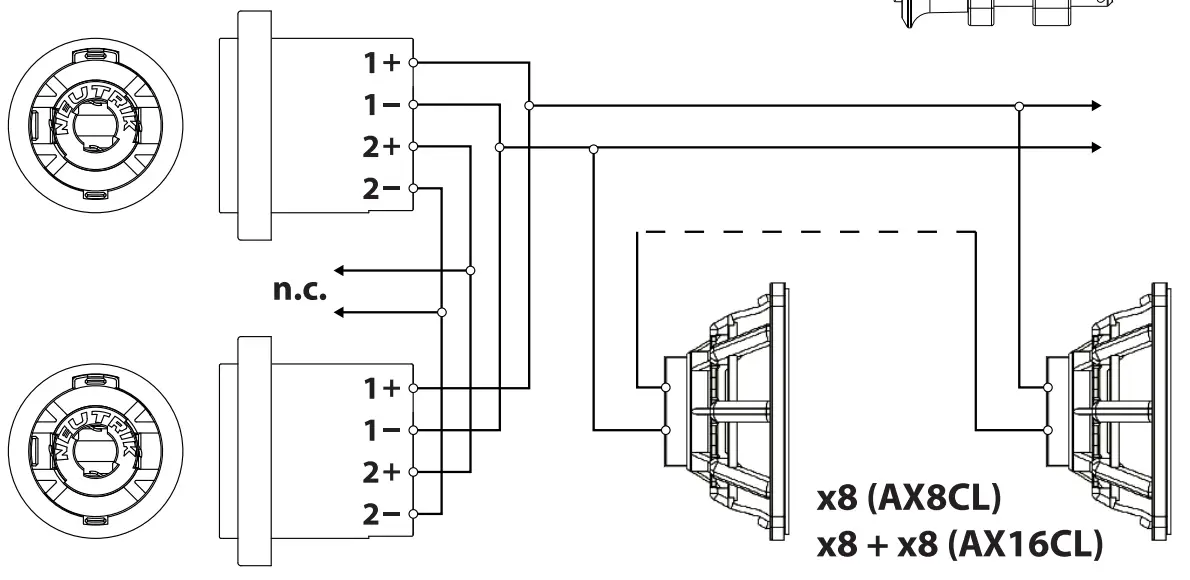 AXIOM AX8CL High Output Column Array Loudspeaker - DRAWING 3