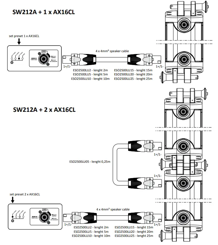 AXIOM AX8CL High Output Column Array Loudspeaker - DRAWING 3