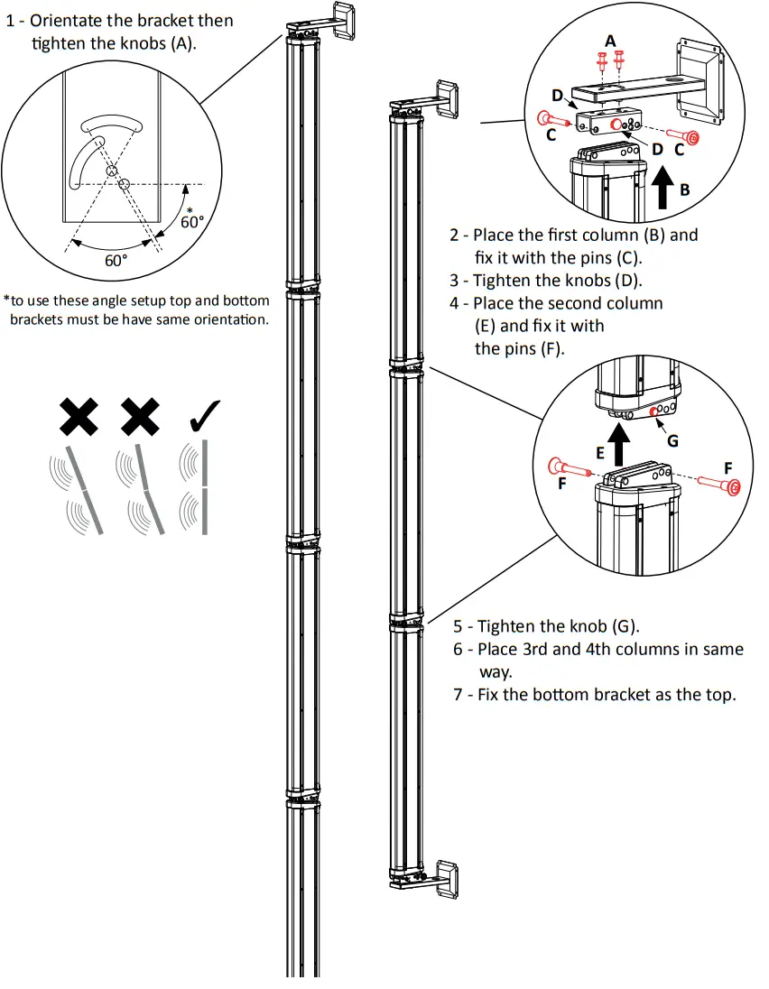 AXIOM AX8CL High Output Column Array Loudspeaker - brackets