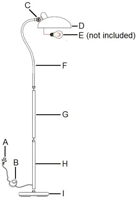 Lucci decor 269167 Yorke Floor Lamp