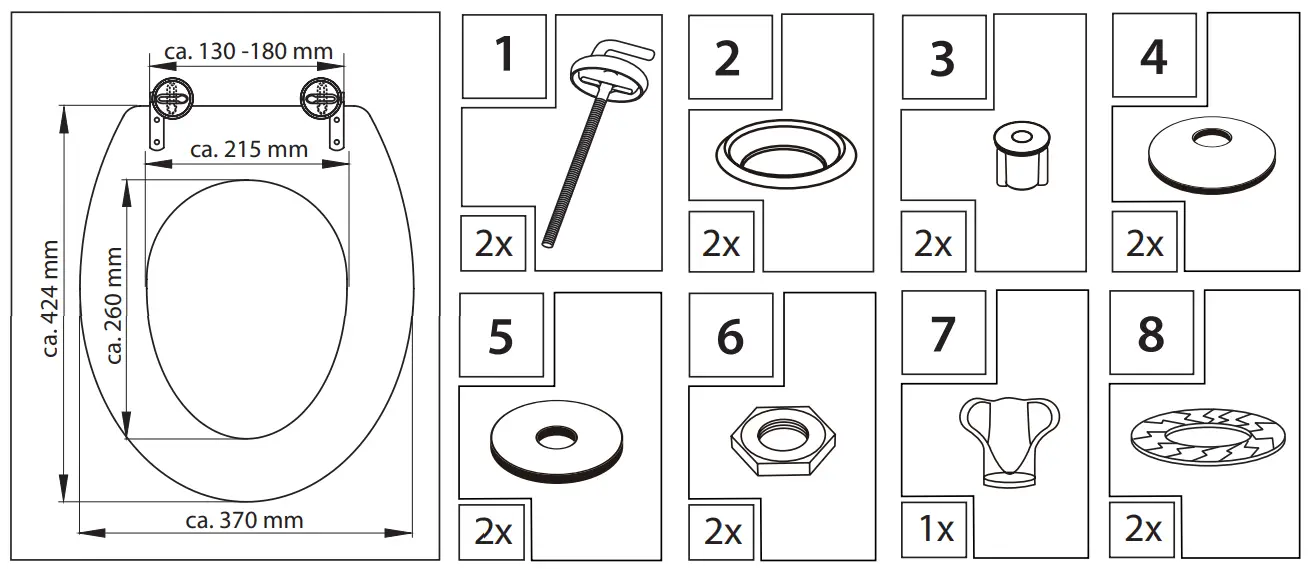 SCH TTE 81001 Toilet Seat Bamboo - Fig 1