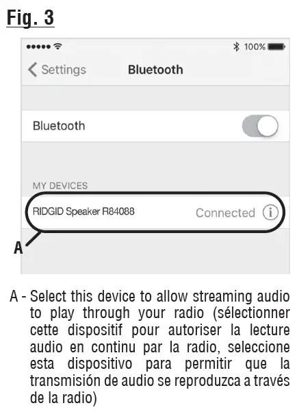 RIDGID R84088 18V Cordless Speaker fig 4