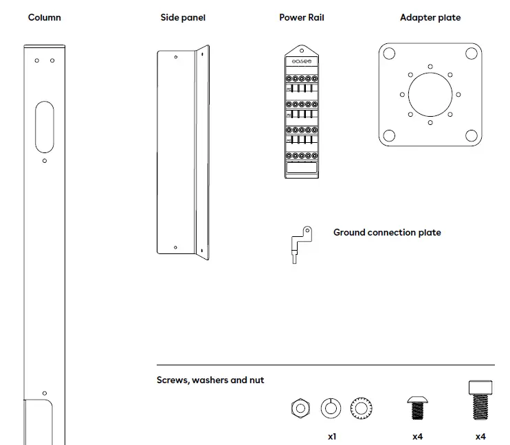 easee BPR4W001 Base Charging Pedestal PR 4-Way 1