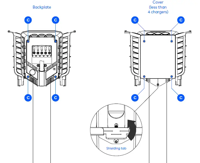 easee BPR4W001 Base Charging Pedestal PR 4-Way 8