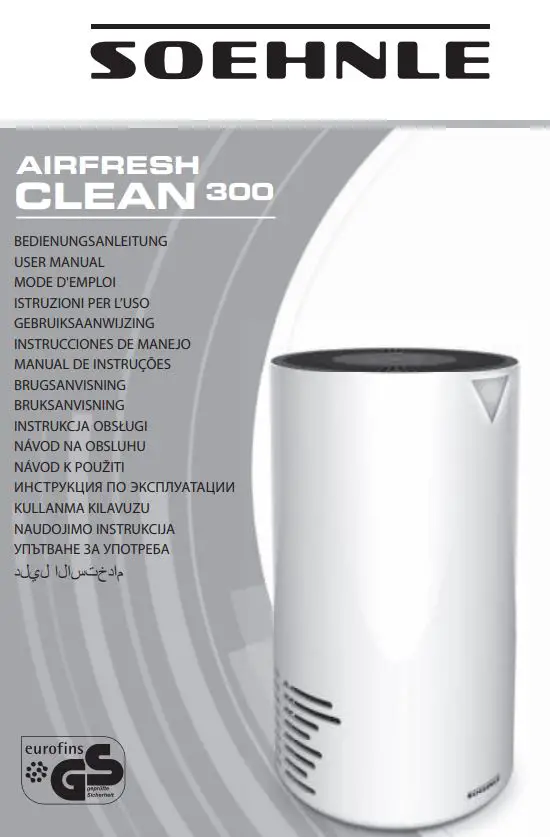 SOEHNLE Airfresh Clean 300 Air Scrubber User Manual