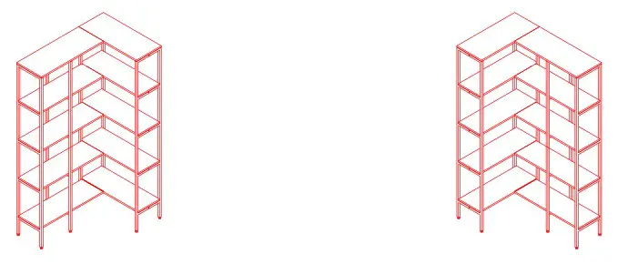 BYBLIGHT HOGA JW0242 Eulas 40 5 Inch W Rustic Brown 5 Shelf L shaped Corner Bookcase - Product Overview 5