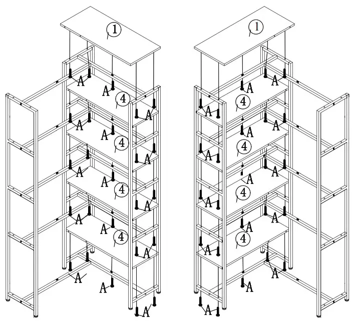BYBLIGHT HOGA JW0242 Eulas 40 5 Inch W Rustic Brown 5 Shelf L shaped Corner Bookcase - Product Overview 9