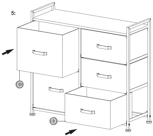 amazonbasics B07SFZLWHC Fabric 5 Drawer Storage Organizer Unit - Figure 7