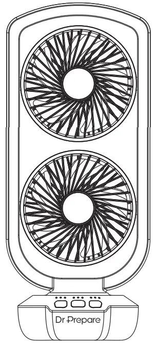 Dr Prepare DDF-0BKDF7 15 Inch Portable USB Desk Fan -