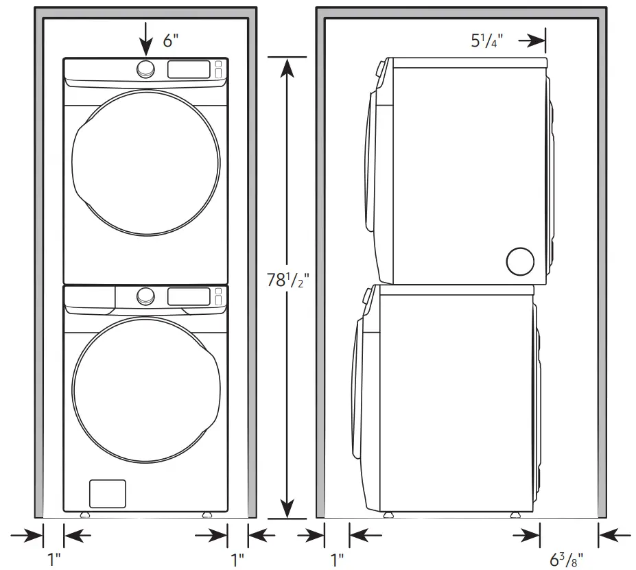 SAMSUNG DVE45B6300P 7 5 cu ft Smart Electric Dryer with Steam Sanitize - Stacked Pair