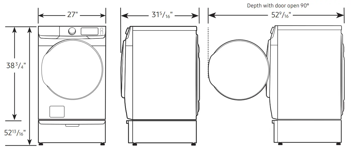 SAMSUNG DVE45B6300P 7 5 cu ft Smart Electric Dryer with Steam Sanitize - fig
