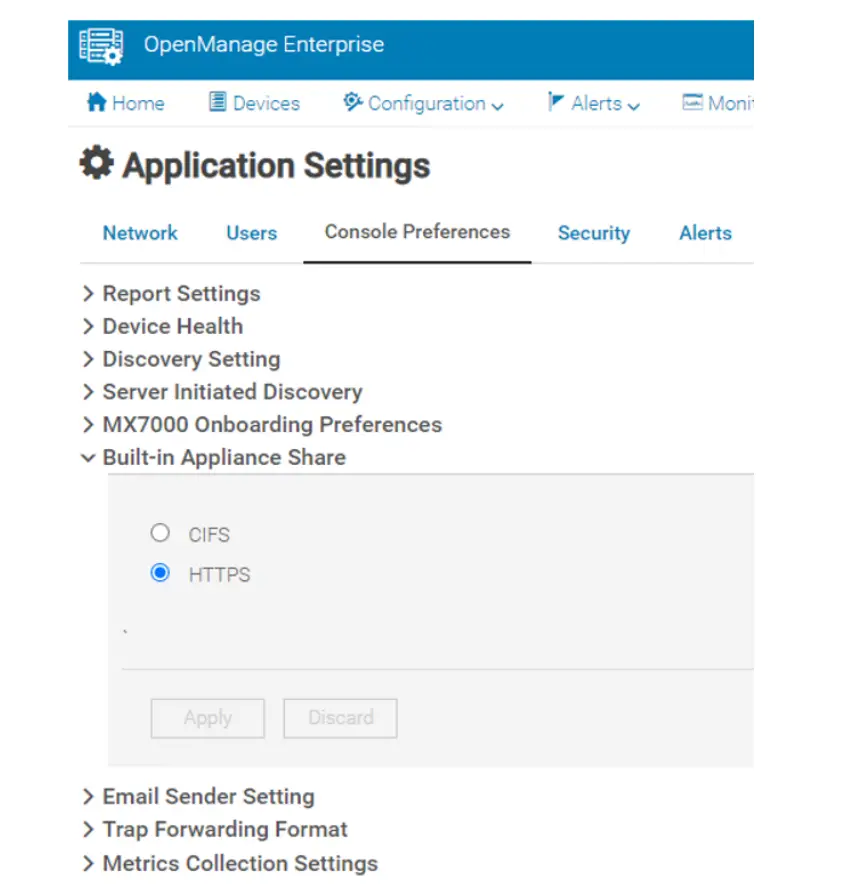 Internal network share