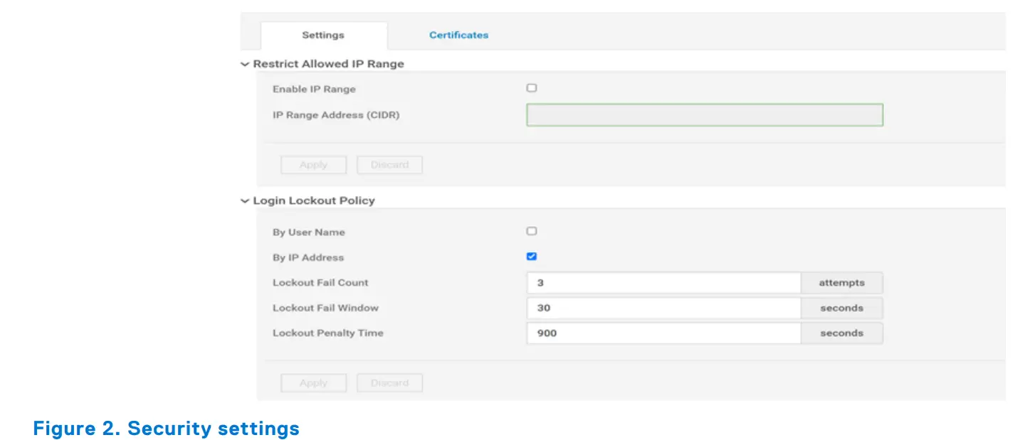 Login security settings