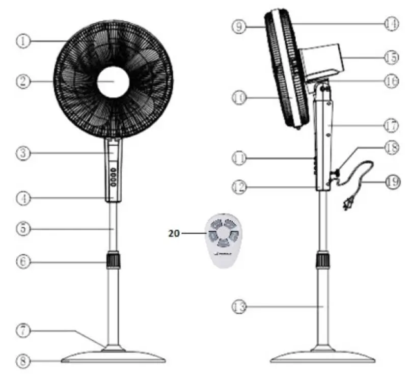 Goldair-GCPF340-40cm-Whisper-Quiet-Pedestal-Fan-FIG-2