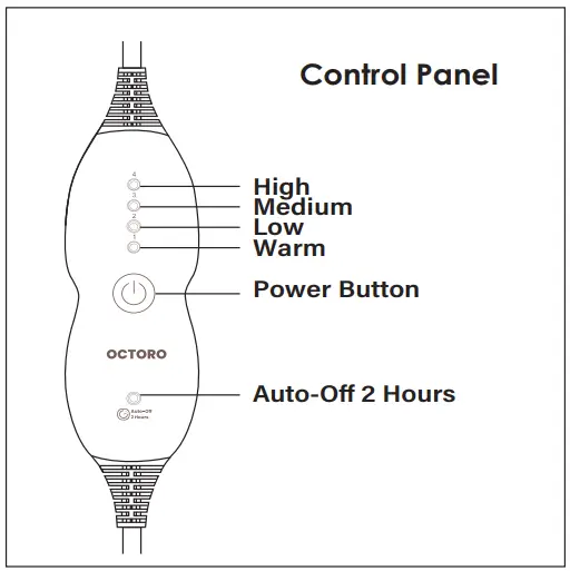 OCTORO HW02 Large Heating Pad for Back and Shoulder - Operation Guide