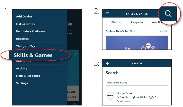 MONSTER MLB7-1036-RGB ORB Portable LED Light User Guide - AMAZON VOICE CONTROL SETUP