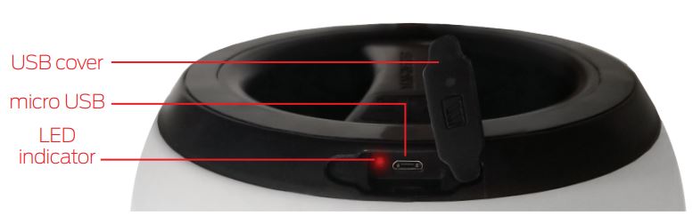 MONSTER MLB7-1036-RGB ORB Portable LED Light User Guide - BATTERY CHARGING