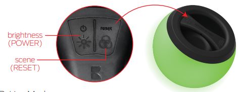 MONSTER MLB7-1036-RGB ORB Portable LED Light User Guide - Power & Reset Button