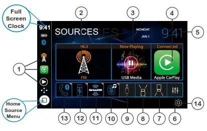 JENSEN Multimedia Receiver CAR689-Menu