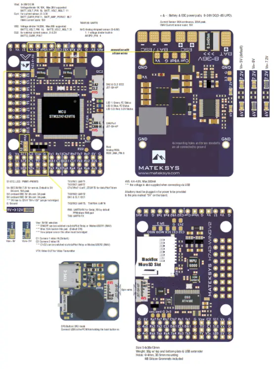 MATEKSYS H743-WING V2 Flight Controller -figure