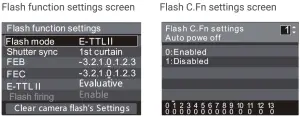 Godox TT685IIC Flash for Canon Cameras - settings screen