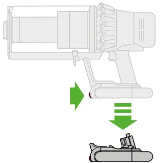 dyson 347776-01 V11 Outsize Stick Vacuum with Radial Root Cyclone - Changing your click-in battery 1