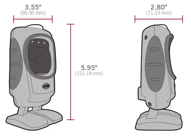 CR5000 Barcode Scanner- Dimensions