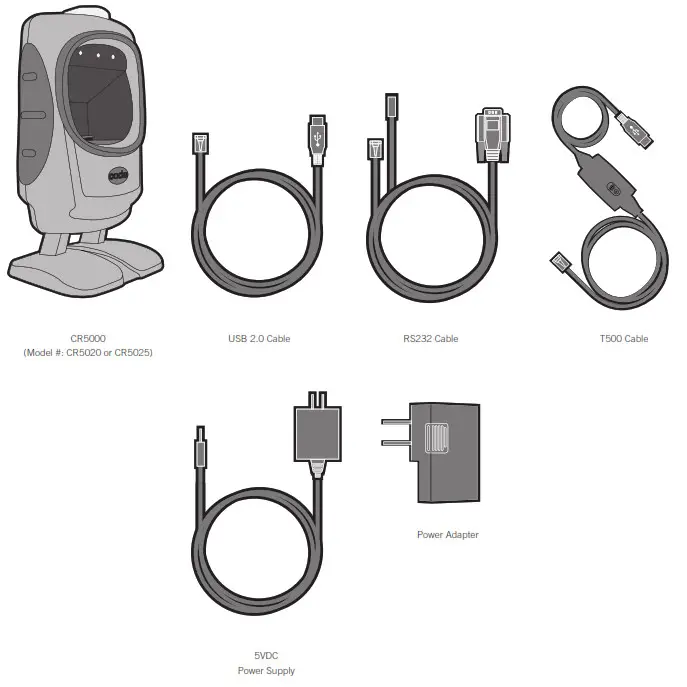 CR5000 Barcode Scanner- Included Items