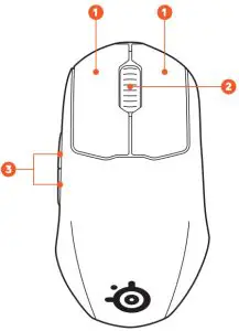 steelseries M00027 Wireless Mouse - Mouse Buttons