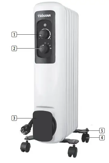 TRiSTAR KA-5217 Oil Filled Heater Instruction Manual - PARTS DESCRIPTION