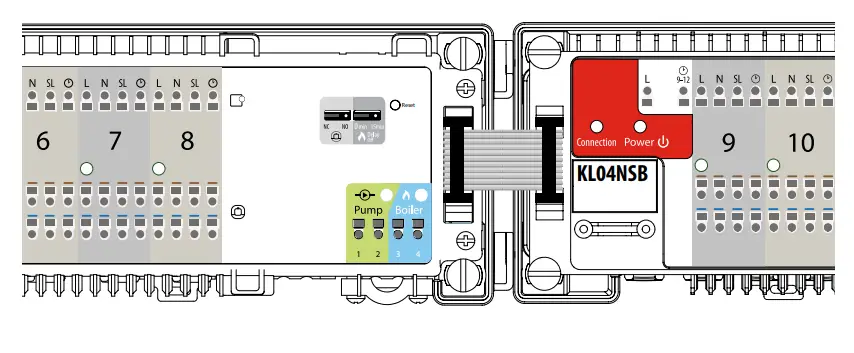 SALUS KL08NSB Wiring centre 8 zones 230 V - Serial connector