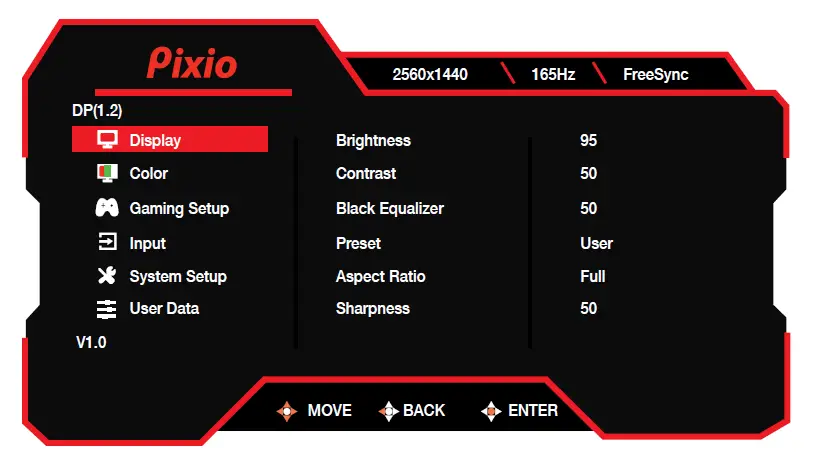 pixio PX277 PRO 27in IPS WQHD 165Hz Gaming Monitor 10