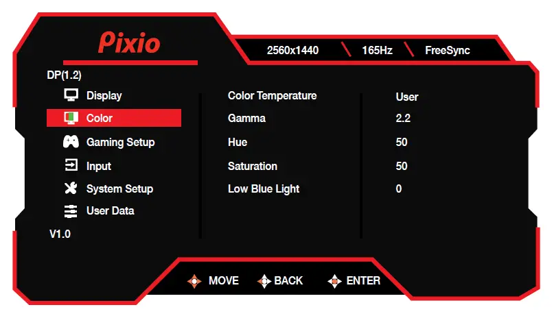 pixio PX277 PRO 27in IPS WQHD 165Hz Gaming Monitor 11