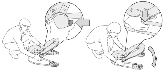 mamas papas WAVE Rocking Cradle Bouncer and Rocker Chair - Folding the cradle