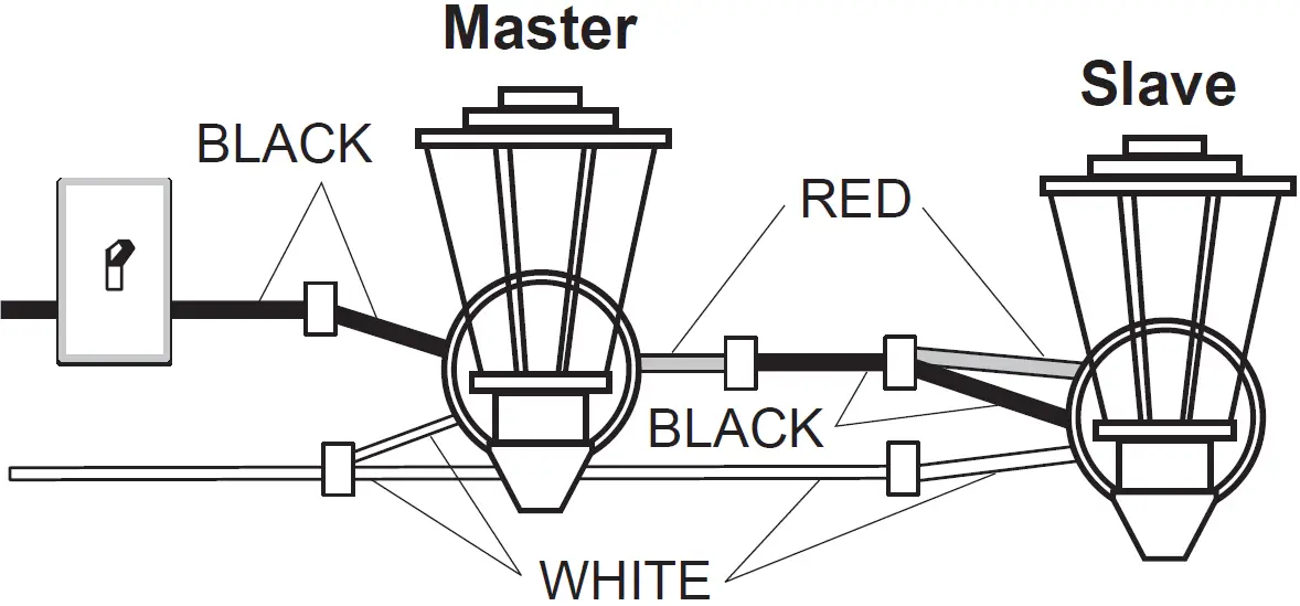 Wiring to Control One Motion Sensing Lantern (Slave) from Another (Master)