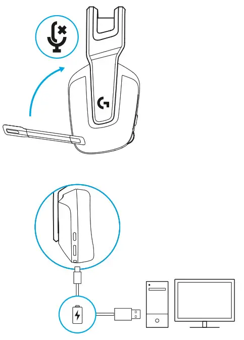 logitech G535 Wireless Gaming Headset - Charge 1