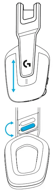 logitech G535 Wireless Gaming Headset - earcups