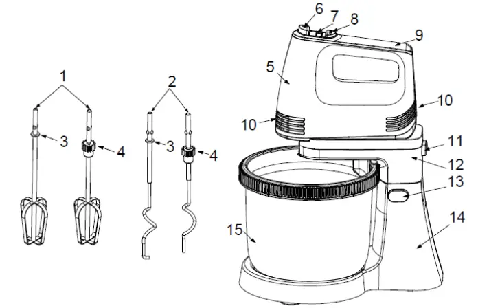 cookworks-HM9108A-GS-Hand-and-Stand-Mixer-with-Accessories-FIG1