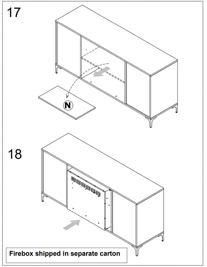 Southern ENTERPRISES HD053820 Breah 56 in. Color Changing Electric Fireplace in Graywashed and Gold - fig 14
