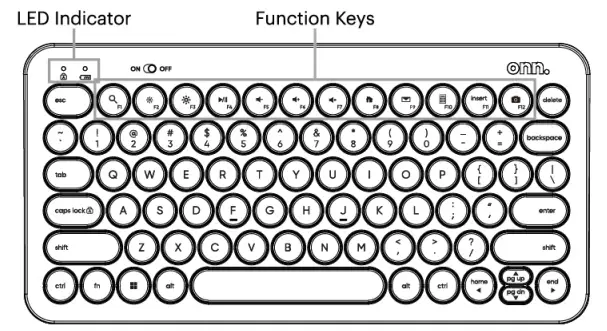 onn 100122491 Compact Wireless Keyboard - fig 2